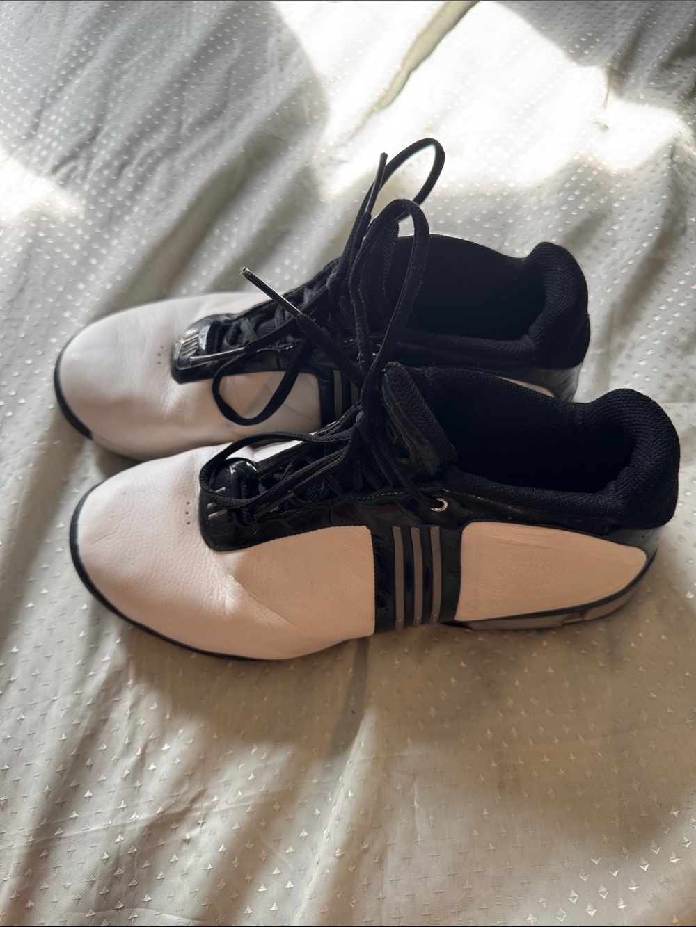 Adidas Men's Black and White Athletic Shoe Interior Tag - Size US 8